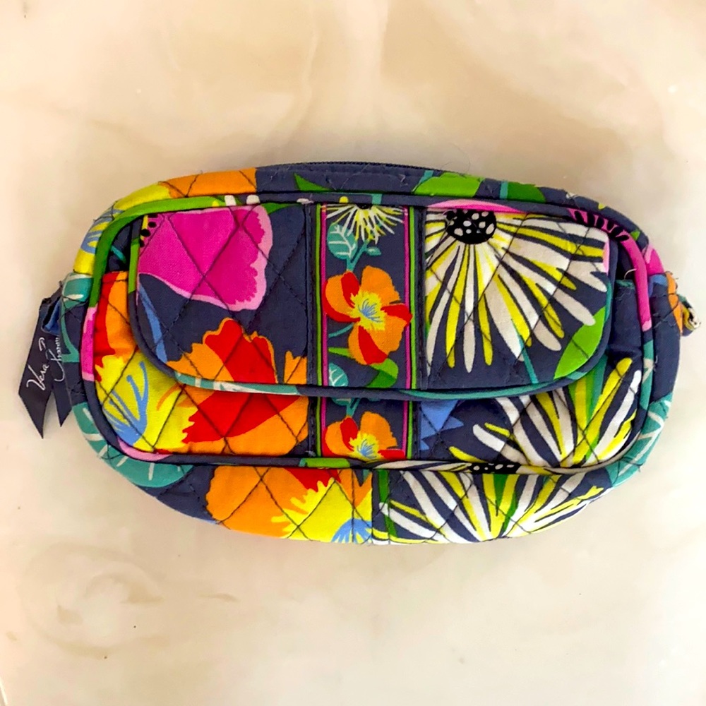 Vera Bradley tropical cosmetic case; grey. Pre-owned.